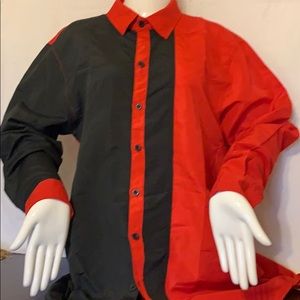 Qinqduomao Red & Black dress shirt